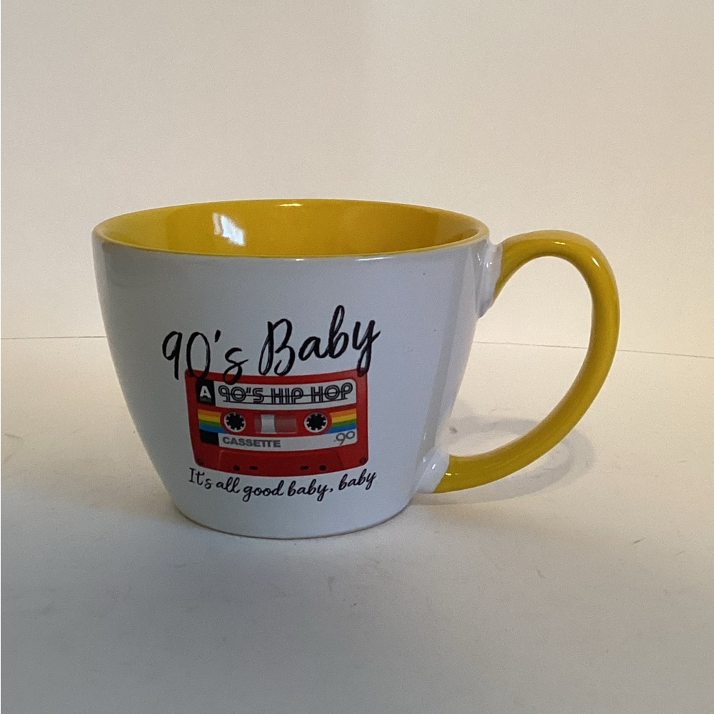 90's Baby White and Yellow Mug